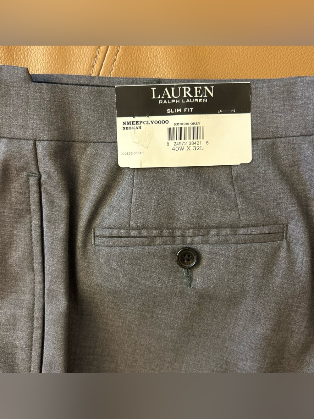 NWT Lauren Ralph Lauren Men's Dress Pants 40x32 Medium Grey Slim Fit UltraFlex - Picture 3 of 10